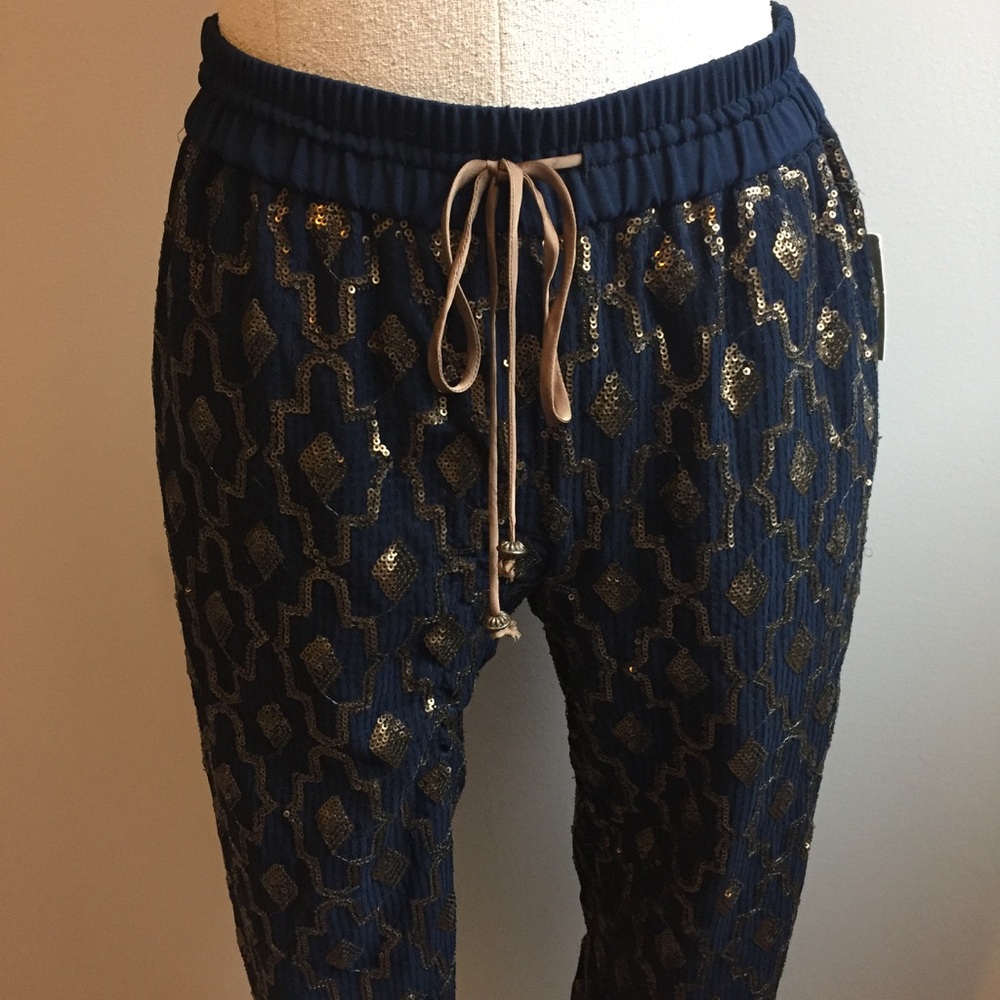 Anthropologie NWT Sequin Jogger Pants